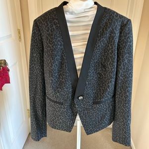 Leopard blazer. loft. Size 4. Like new- barley worn.